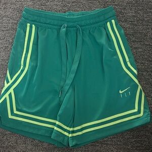 Nike Women's Green and Yellow Athletic Shorts